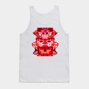 red crimson alien totem in olmec head of the golden saints ecopop pattern arts Tank Top